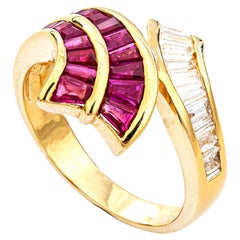 1.50 ct Natural Rubies and 0.35 ct Natural Diamonds Ring, No Reserve Price