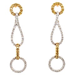 1.50 ct Natural Yellow Diamond Dangle Earrings
