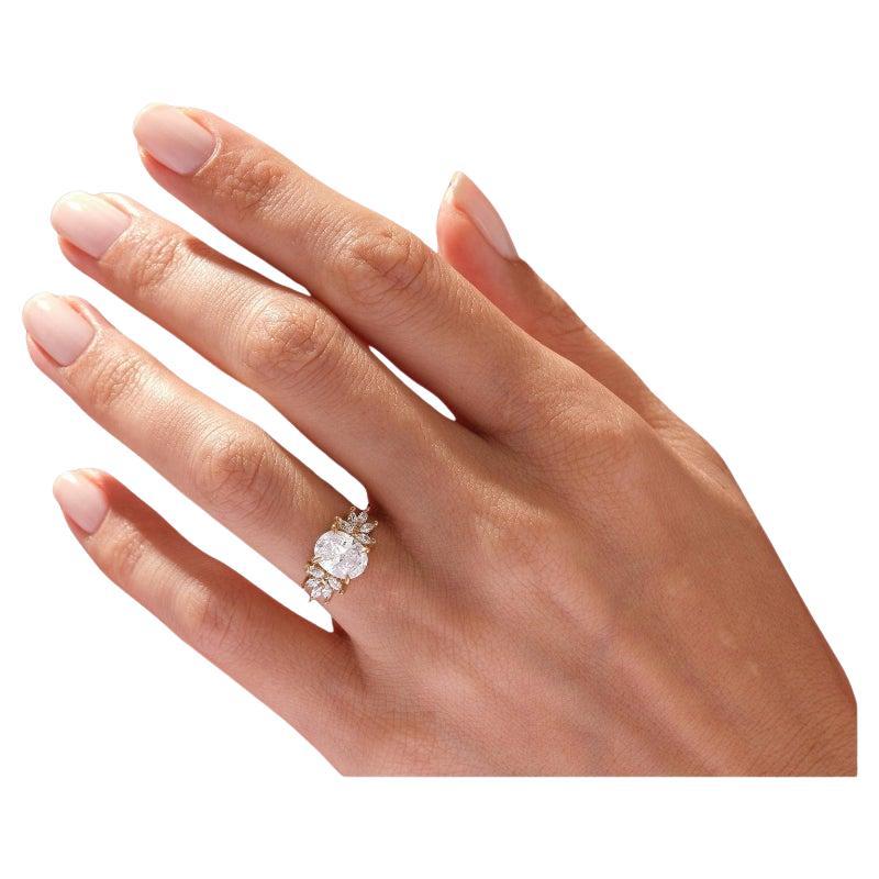 1.50 CT Oval Cut Moissanite Engagement Ring 925 Sterling Silver Vintage Ring. For Sale