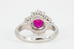1.50 CT. Oval Red Ruby GIA Certified in Platinum Diamond Ring