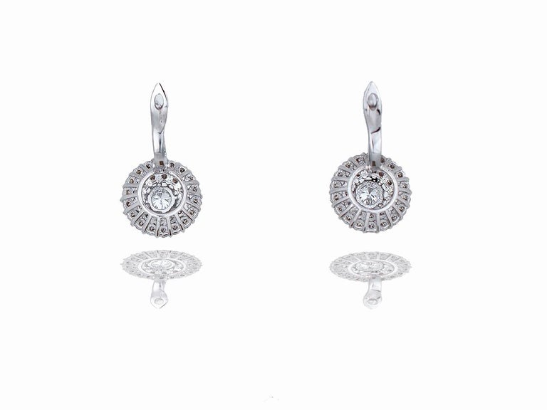 Dangle, Double Halo 1.50 Ct. Quality Pave Earrings For Sale at 1stDibs