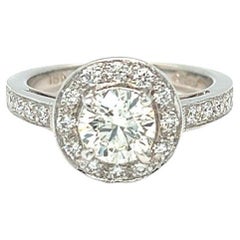 1.50 Cttw Round Diamond Engagement Ring 18K White Gold