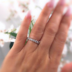1.50 Carat Round Brilliant Diamond Eternity Band 14 Karat White Gold G VS Ring