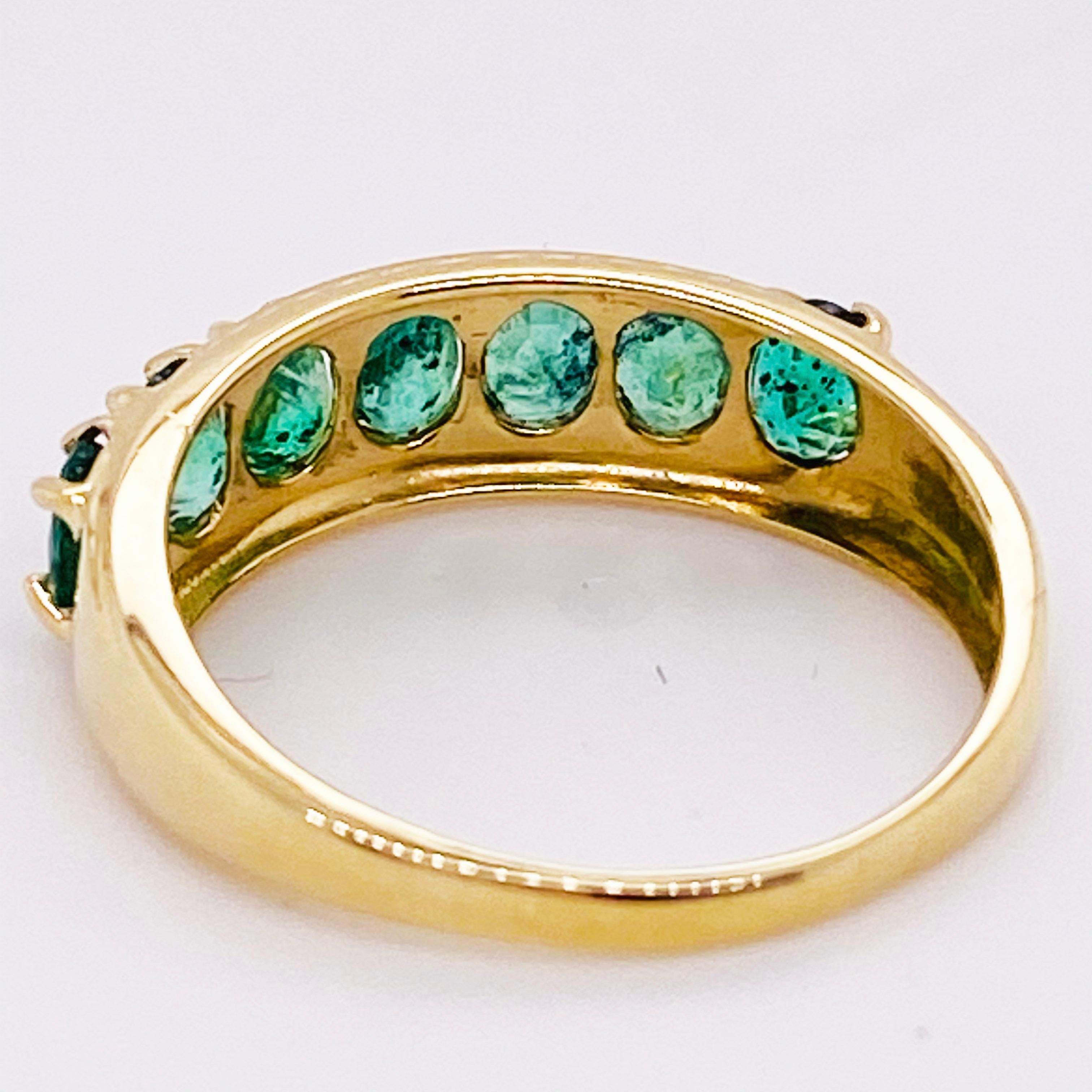 1,50 Karat Smaragdring, 7 Smaragdringe, Ehering, stapelbarer Ring, 1,50 Karat 2