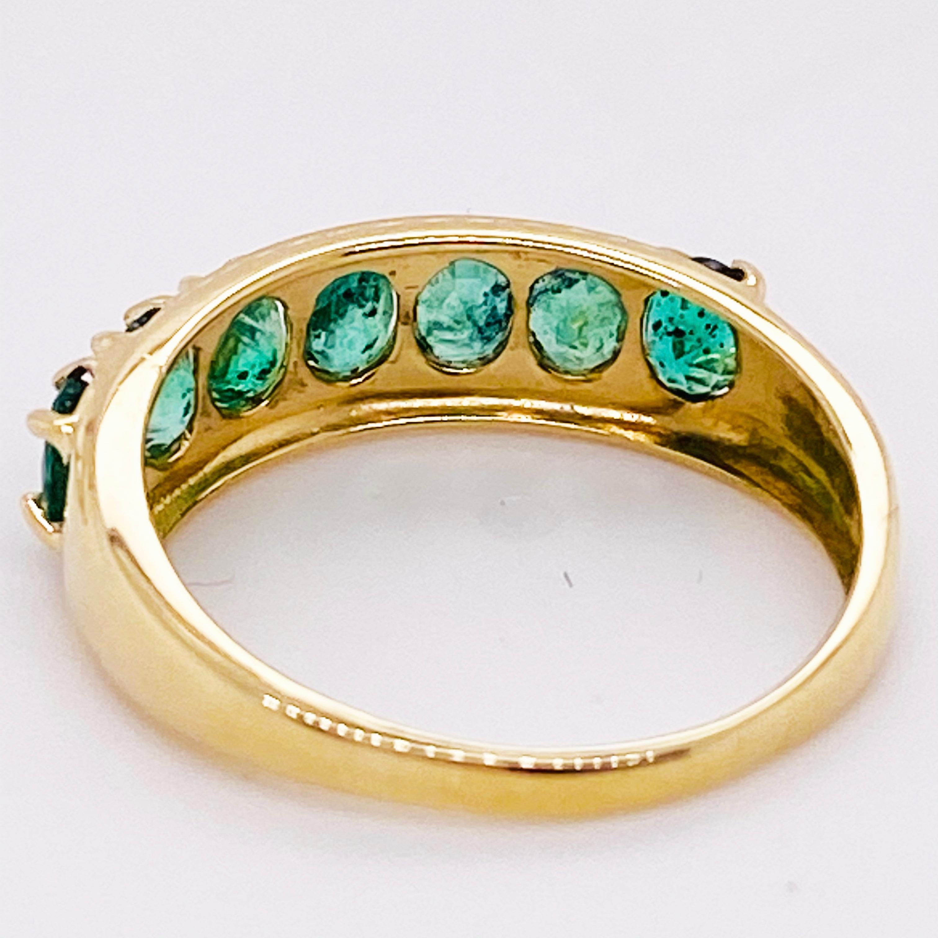 1.50 Emerald Ring, 7 Emerald Band, Wedding Band, Stackable Band, 1.50 Carat 2