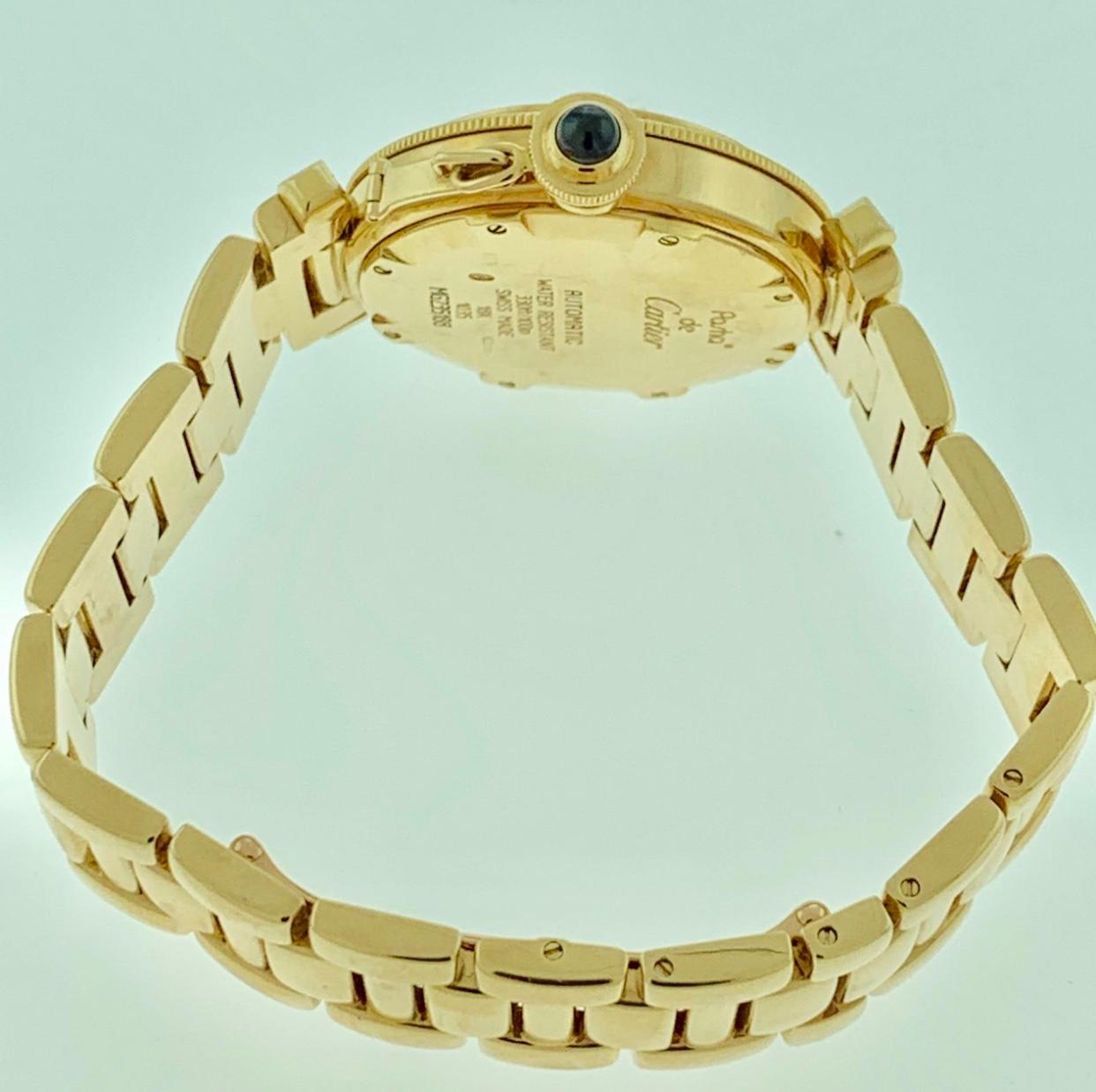 150 Gm 18 Karat Solid Yellow Gold Cartier Pasha Automatic Watch Water Resistant 6
