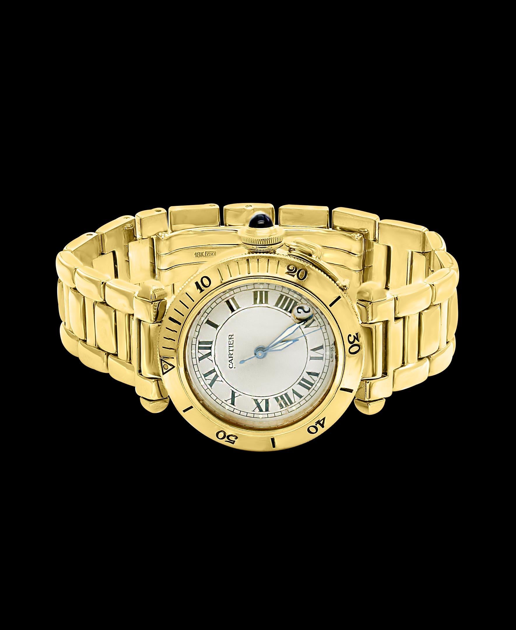 150 Gm 18 Karat Solid Yellow Gold Cartier Pasha Automatic Watch Water Resistant 1