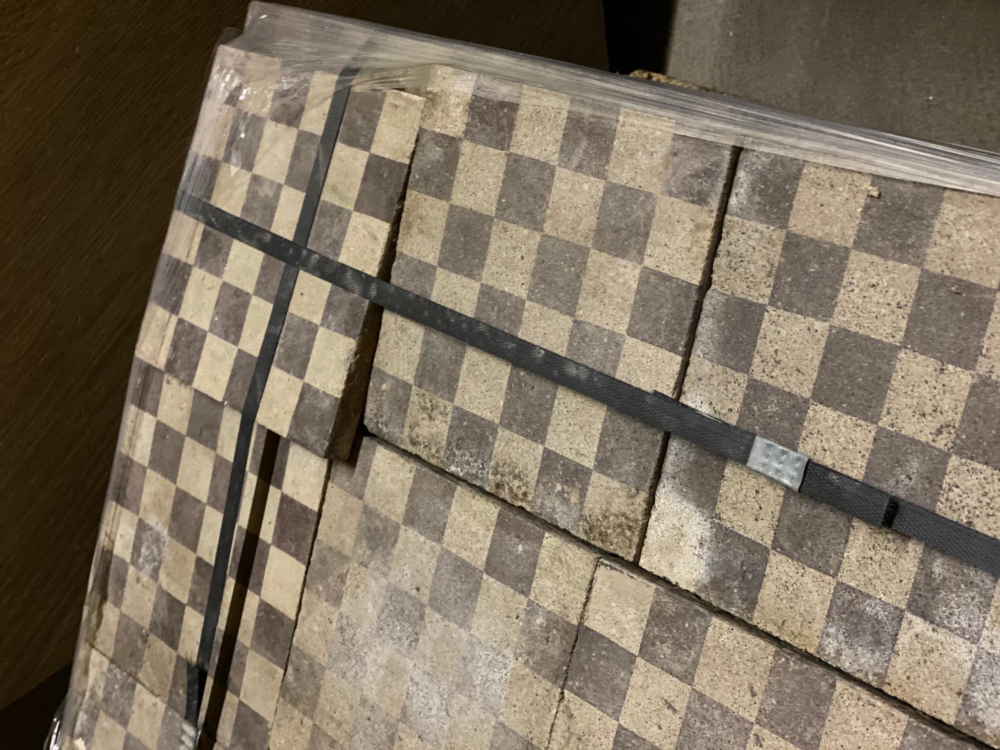 brown checkered tile