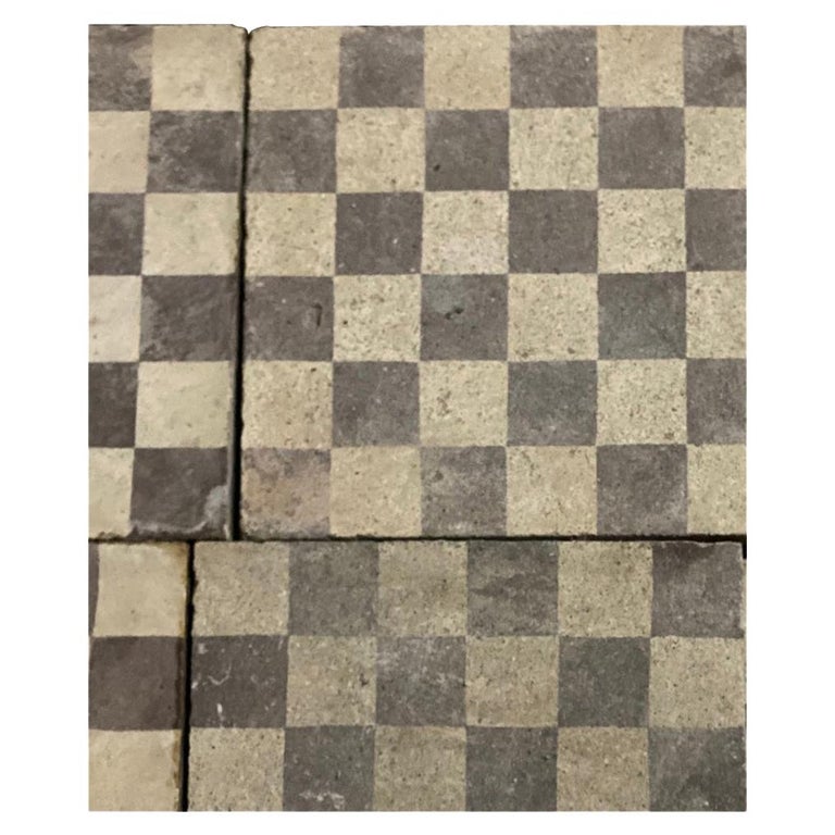 Reclaimed Brown and White Checkerboard Tiles at 1stDibs | brown and
