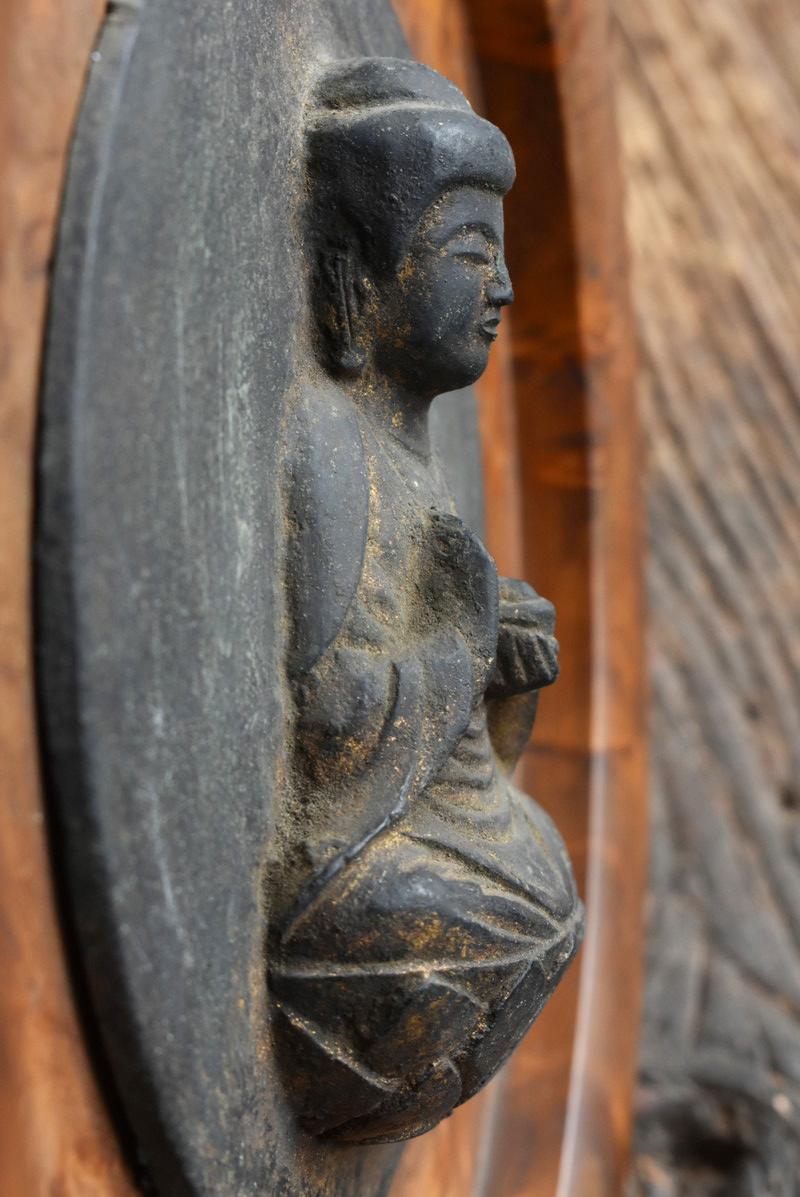 1500-1650 Japanese Antique Copper Cast Buddha Statue / Wall Hanging Decoration 8