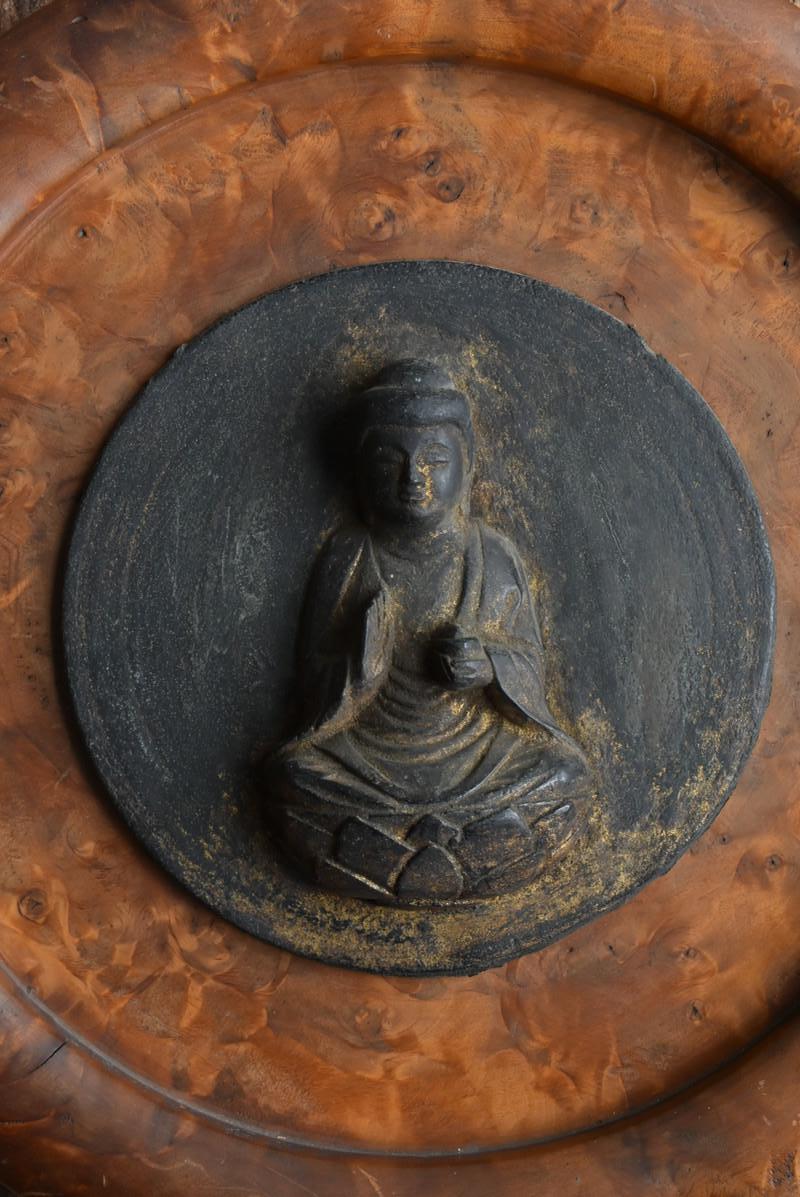 1500-1650 Japanese Antique Copper Cast Buddha Statue / Wall Hanging Decoration In Good Condition In Sammu-shi, Chiba