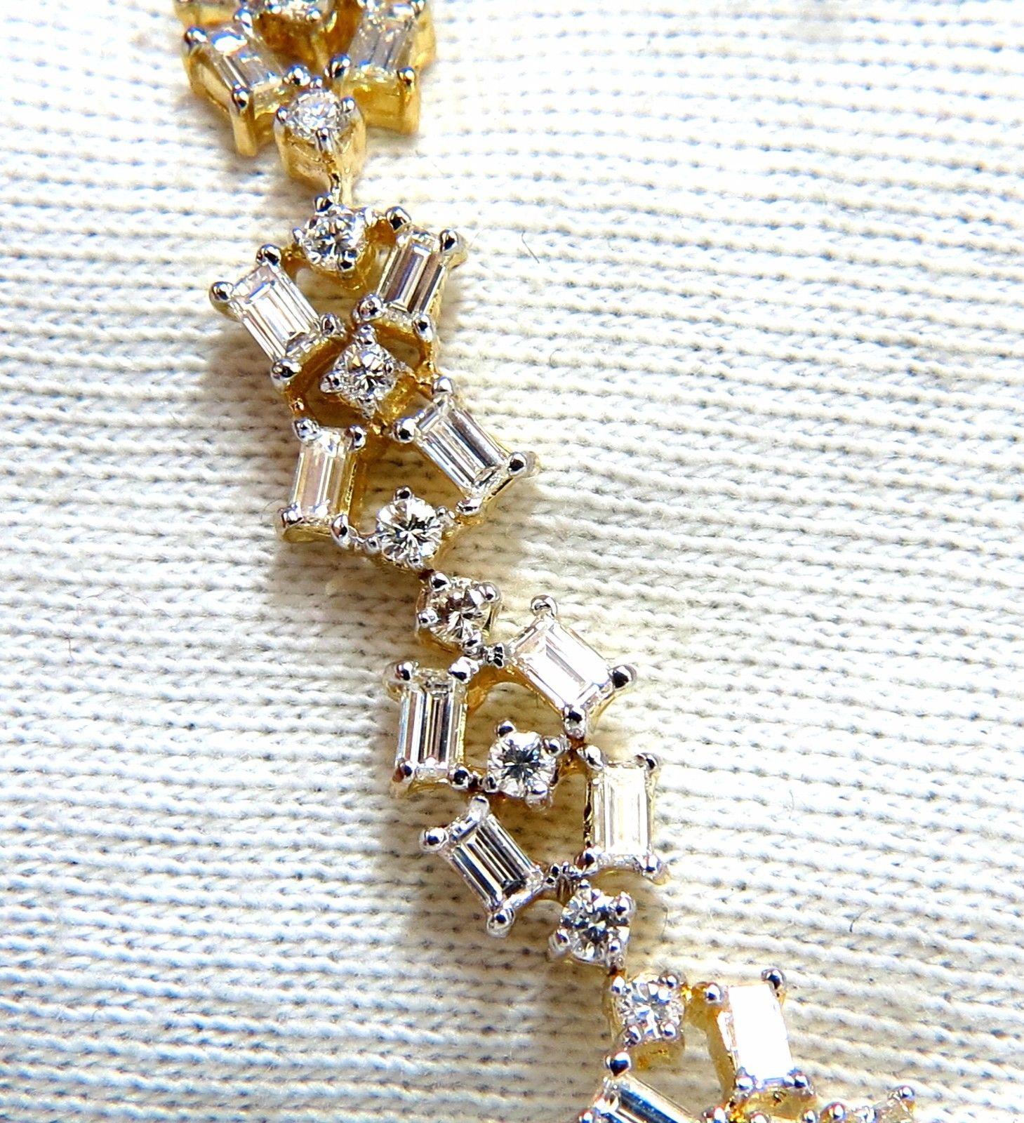 Collier d'éternité Riviera en or 18 carats avec diamants baguettes et ronds de 15 carats en vente 2