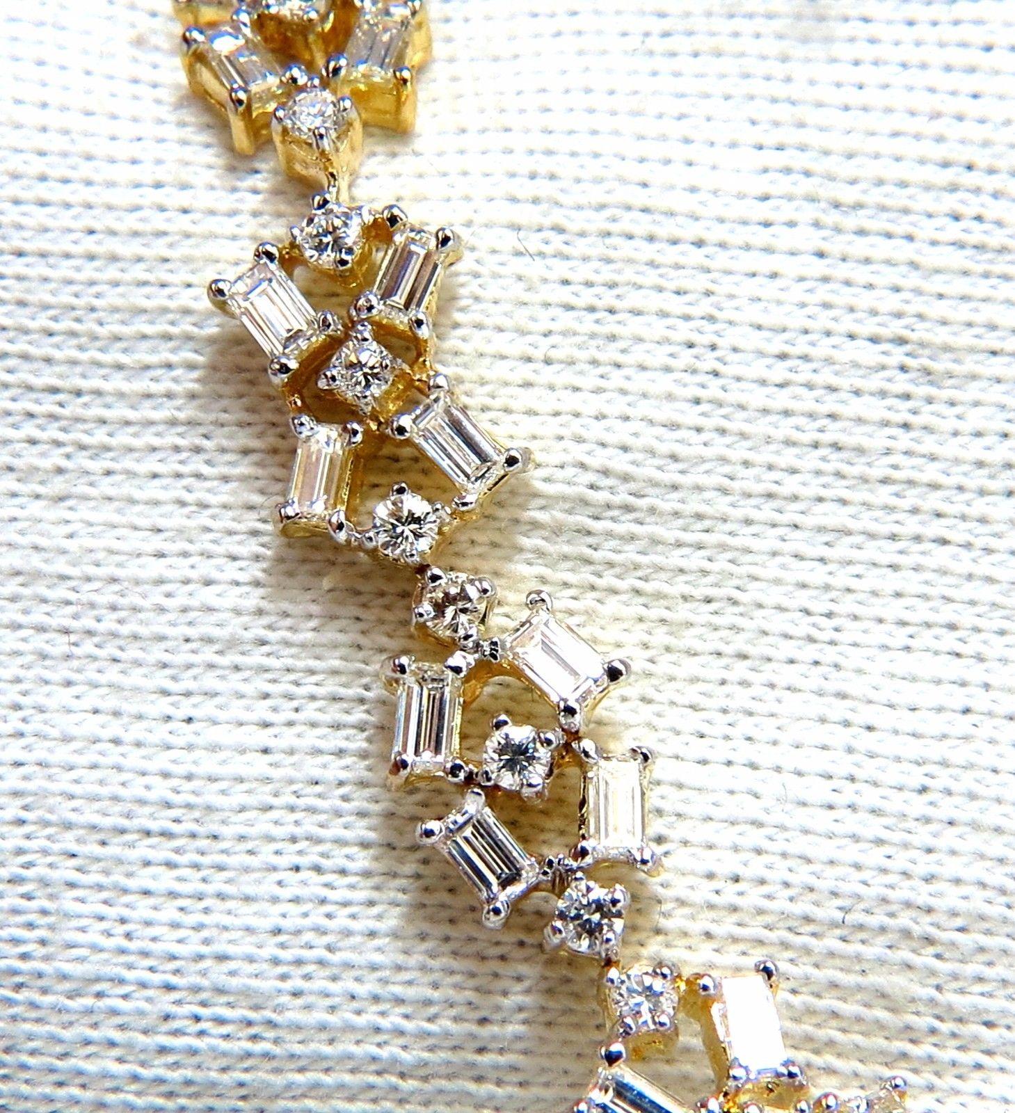 15.00 Carat Diamonds Baguette and Rounds Eternity Riviera Necklace 18 Karat For Sale 2