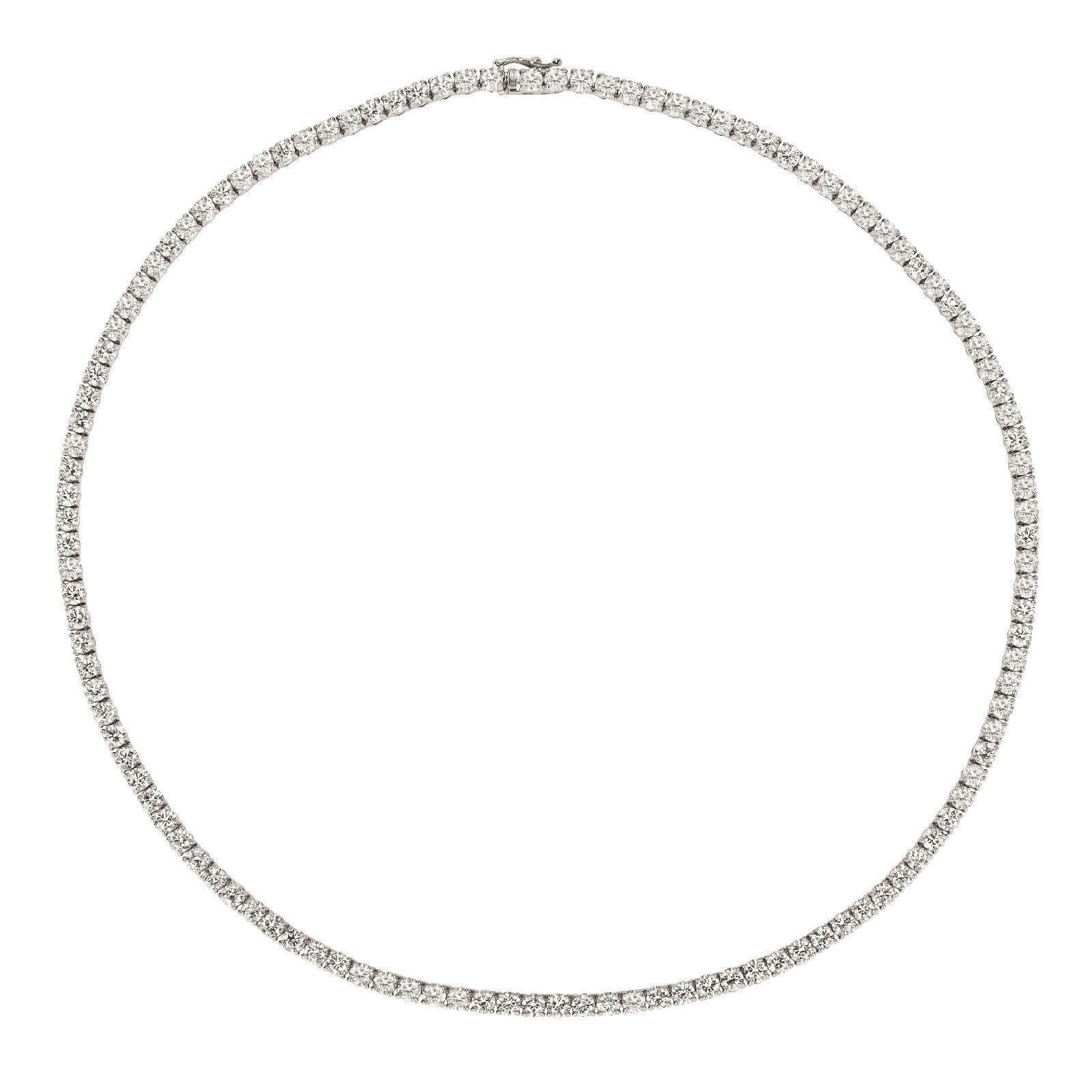 15.00 Carat Diamond Tennis Necklace G SI 14K White Gold 16 inches

100% Natural Diamonds, Not Enhanced in any way Round Cut Diamond  Necklace  
15.00CT
G-H 
SI  
14K White Gold, Pave style, 18.7 gram
16 inches in length, 1/8 inch in width
119