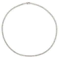 15.00 Carat Natural Diamond Tennis Necklace G SI 14K White Gold