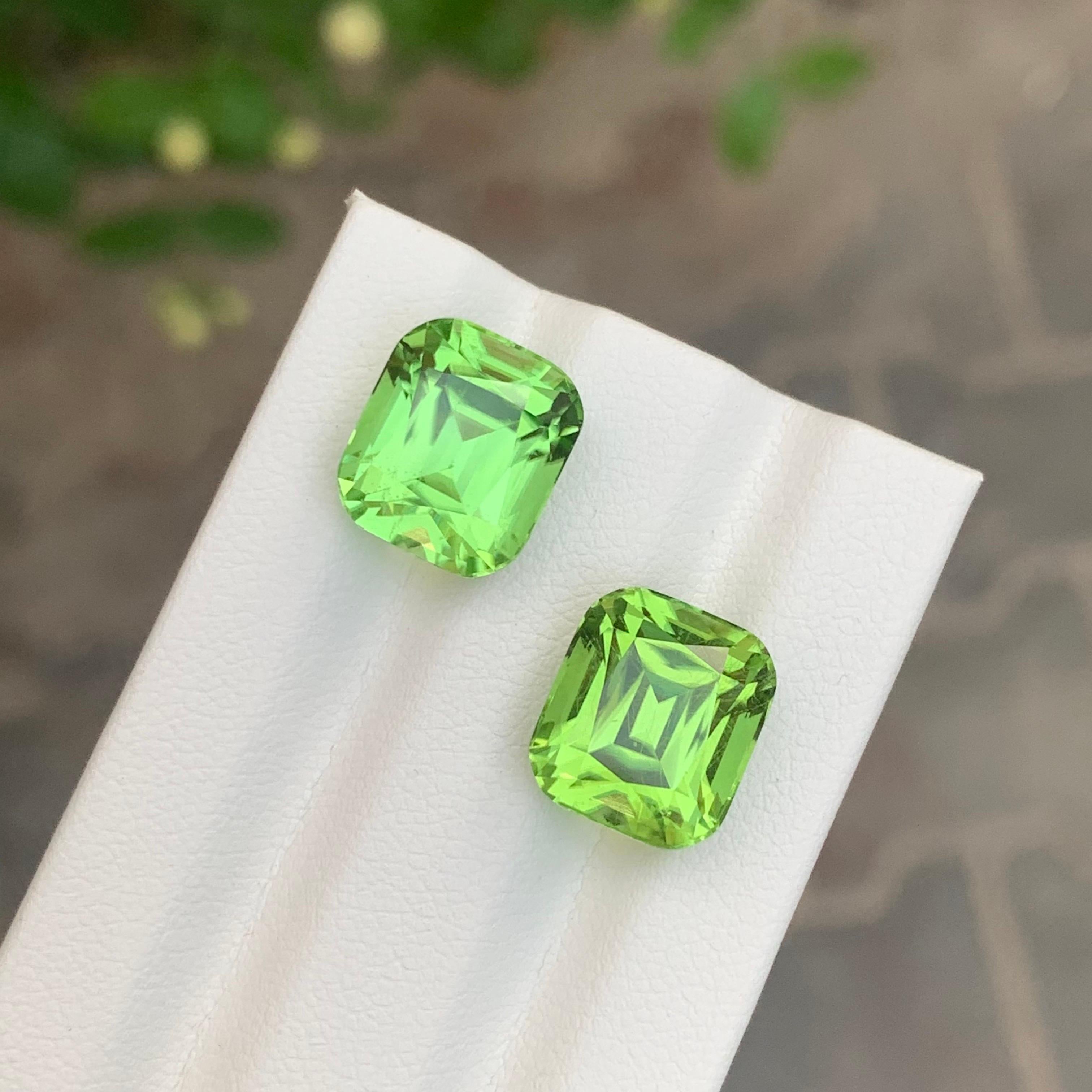 Coppia di peridoto sciolto naturale da 15.00 carati per la creazione di gioielli in vendita 5