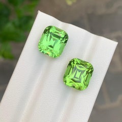 15.00 Carat Natural Loose Peridot Pair For Jewellery Making