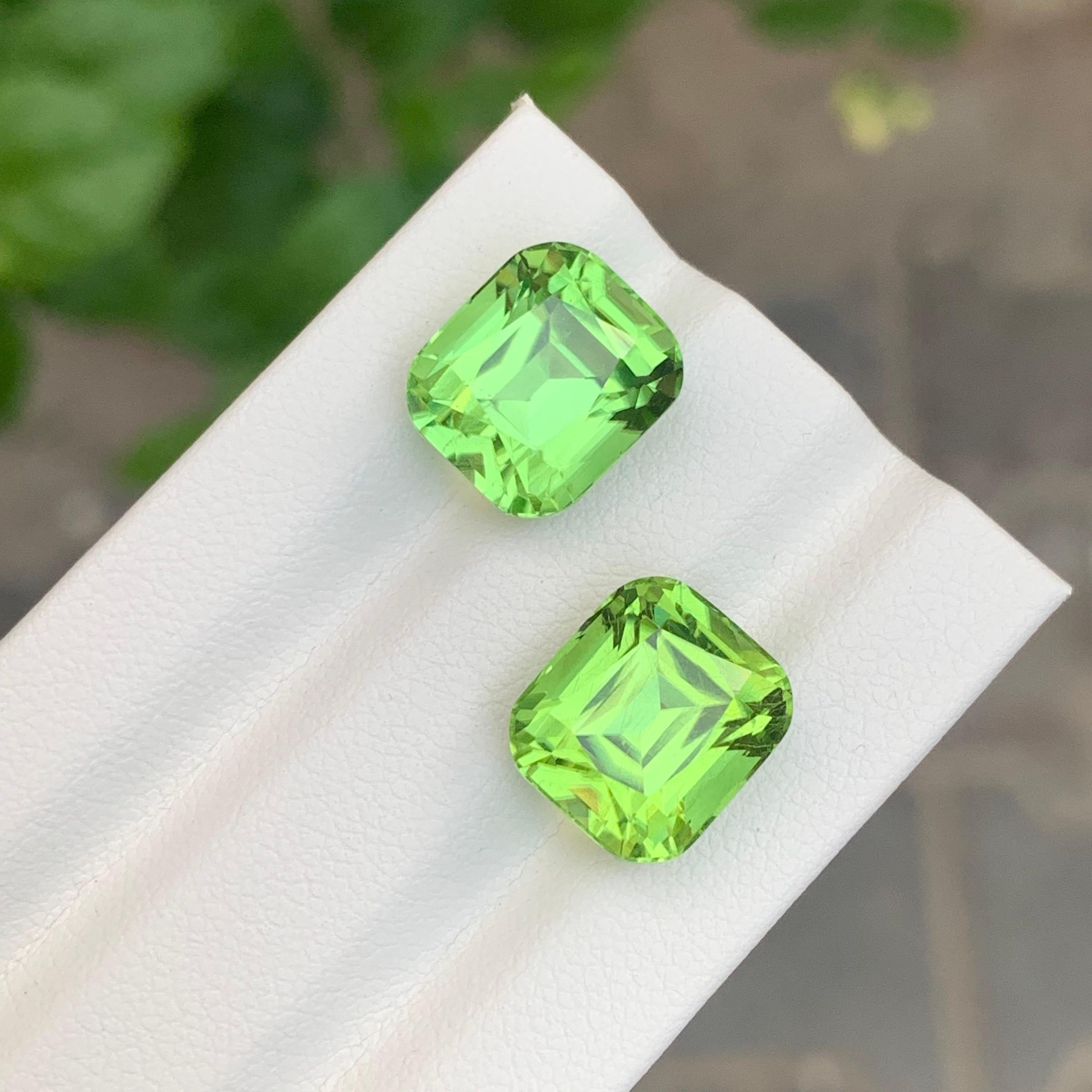 Arts and Crafts Coppia di peridoto sciolto naturale da 15.00 carati per la creazione di gioielli in vendita
