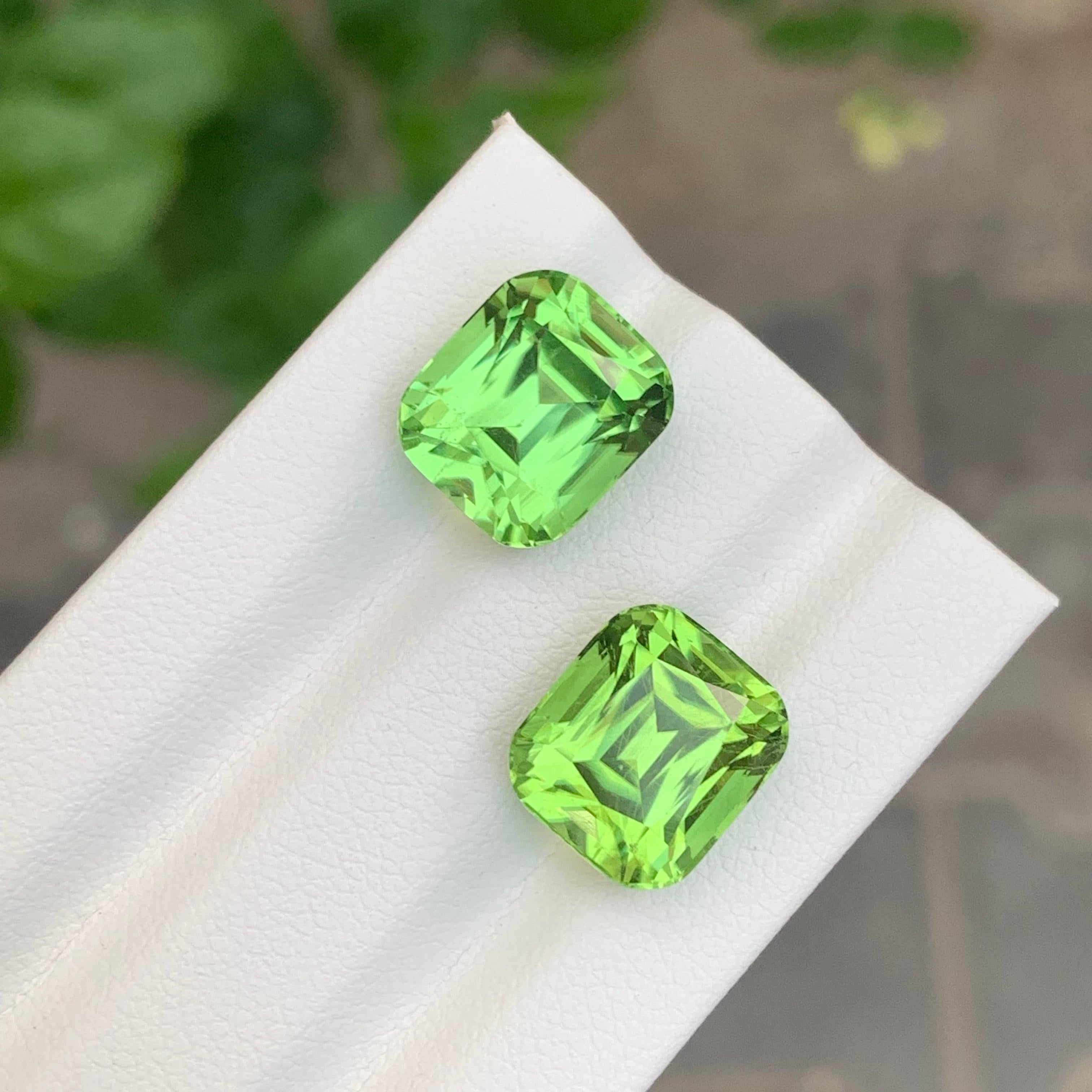 Coppia di peridoto sciolto naturale da 15.00 carati per la creazione di gioielli in vendita 1