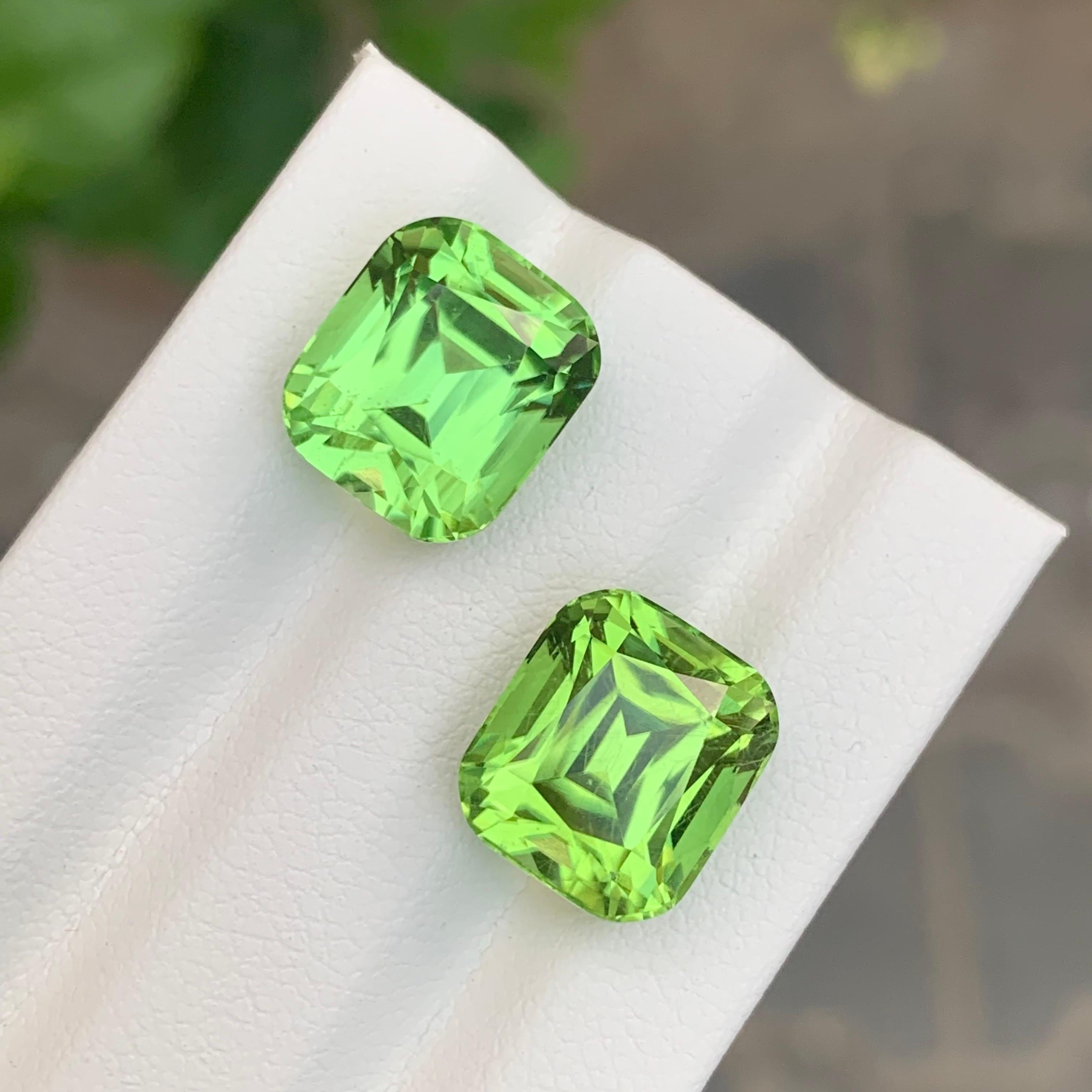 Coppia di peridoto sciolto naturale da 15.00 carati per la creazione di gioielli in vendita 2