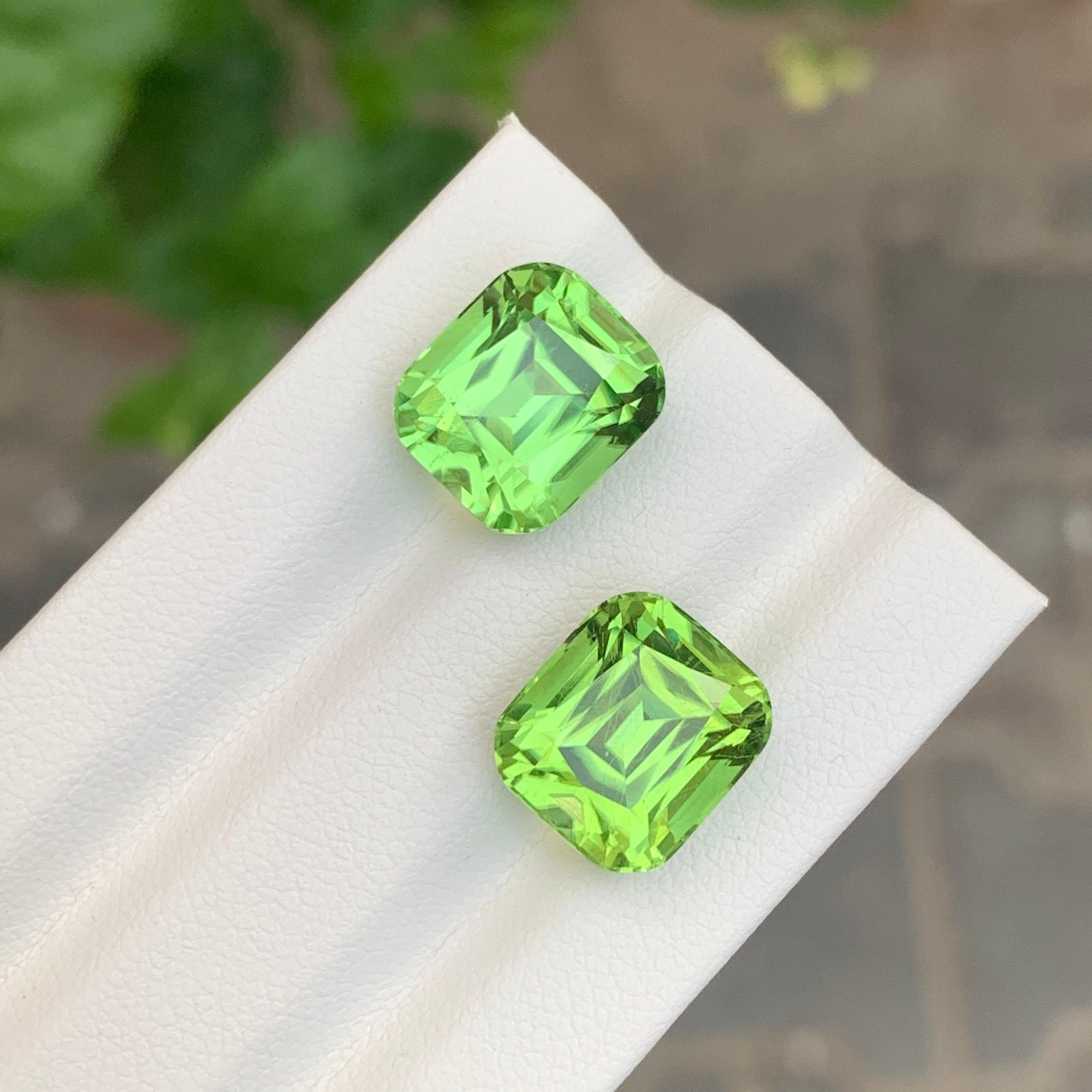 Coppia di peridoto sciolto naturale da 15.00 carati per la creazione di gioielli in vendita 3