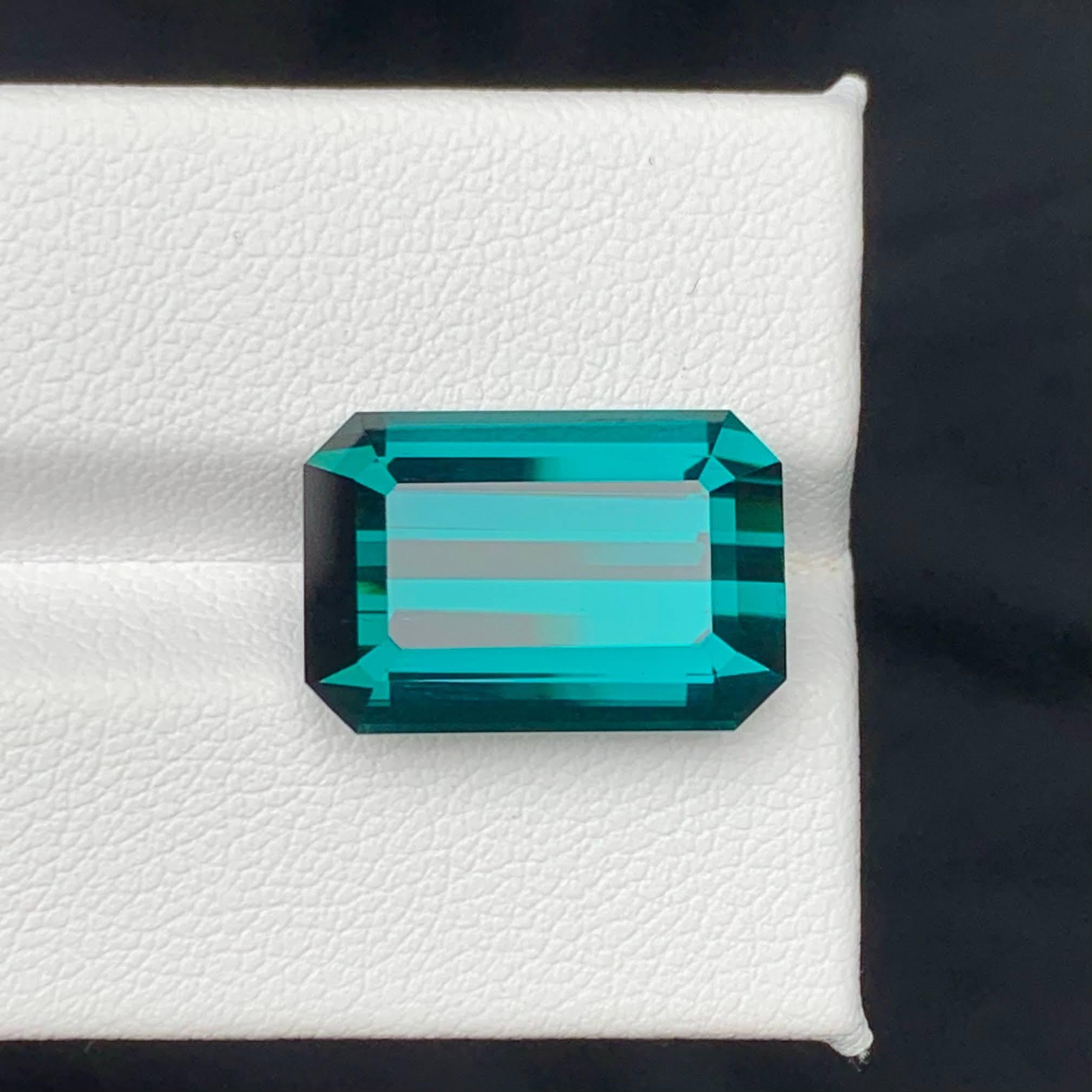 15.00 Carat Natural Loose Pretty Blue Tourmaline Emerald Cut Afghan Gemstone For Sale 8