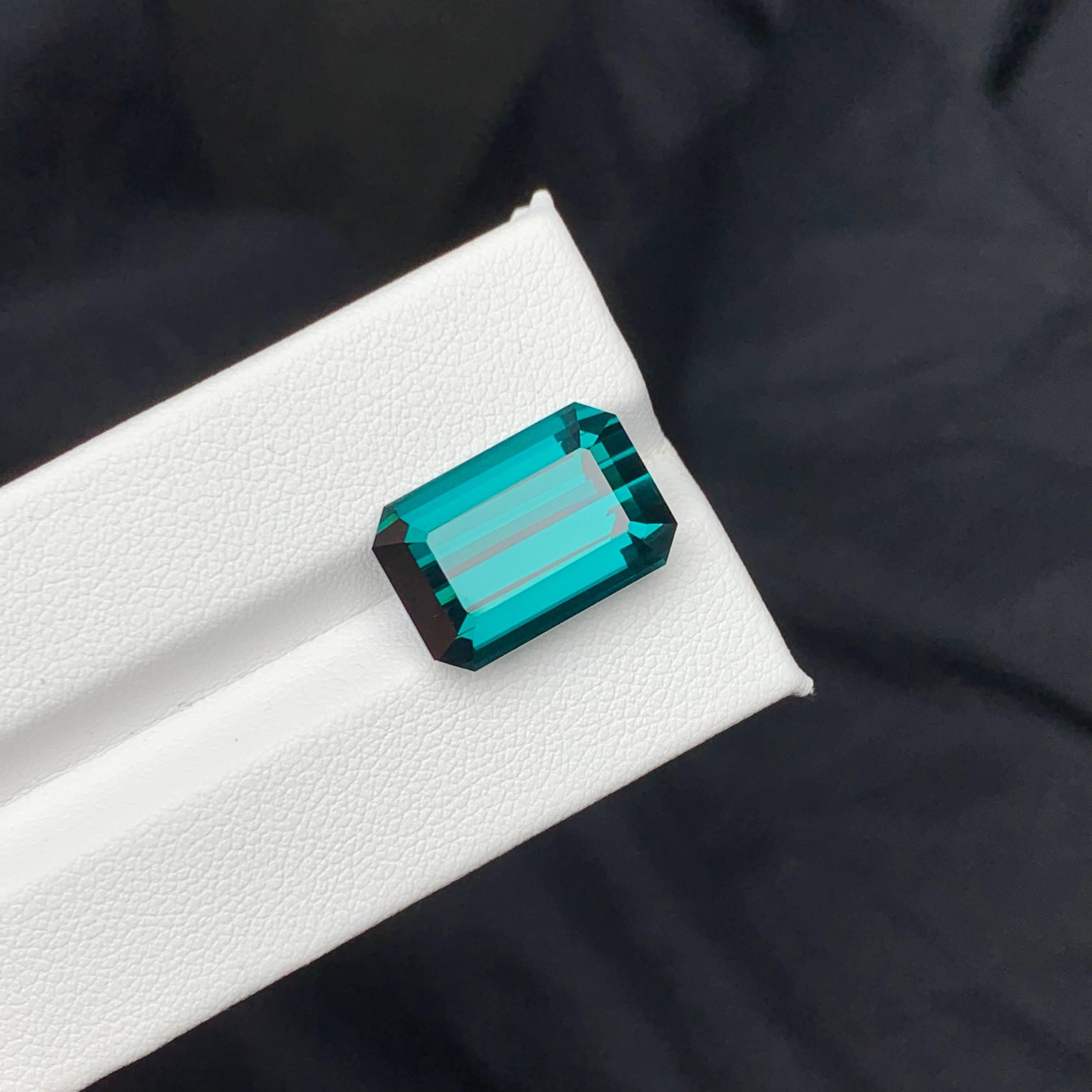 15.00 Carat Natural Loose Pretty Blue Tourmaline Emerald Cut Afghan Gemstone For Sale 9