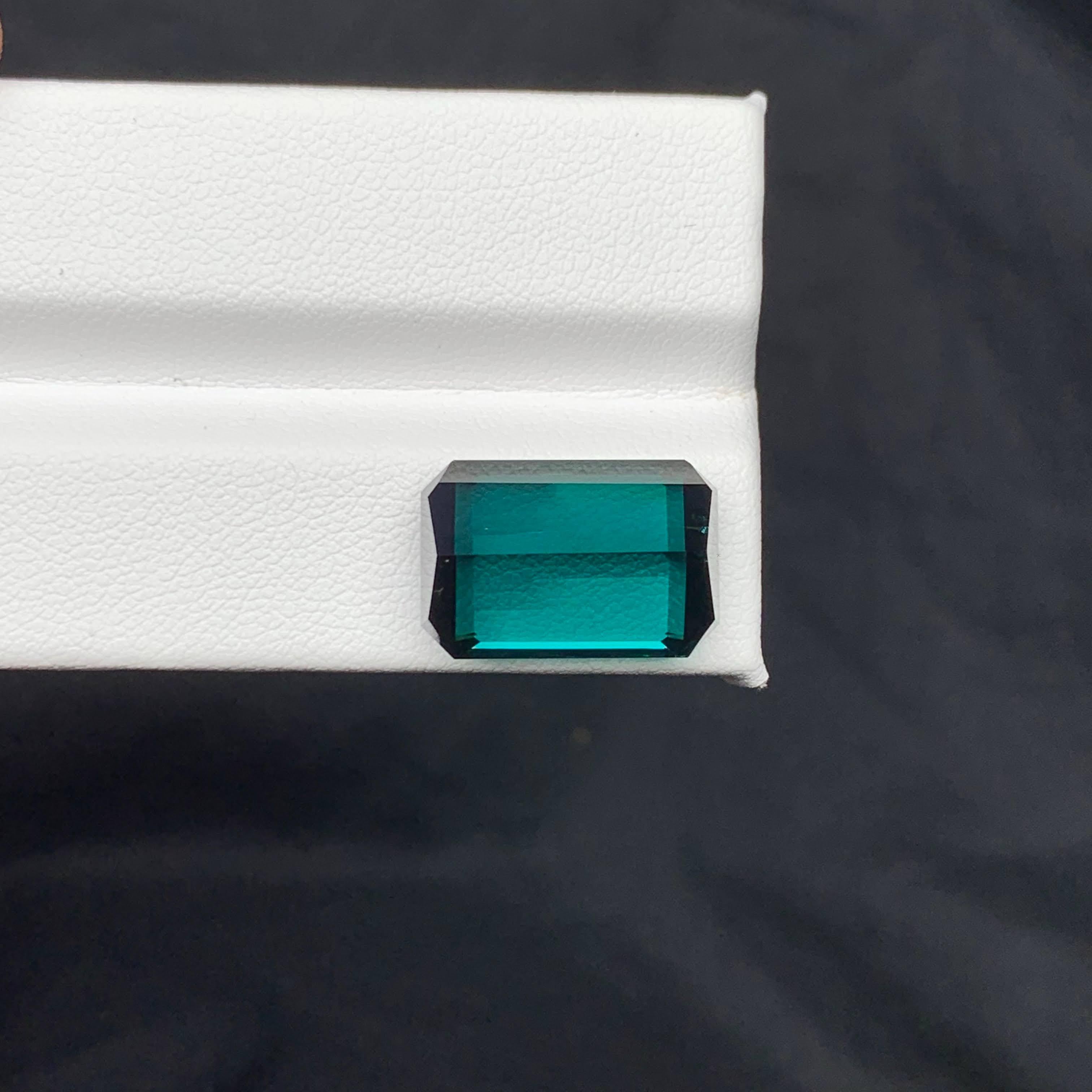 15.00 Carat Natural Loose Pretty Blue Tourmaline Emerald Cut Afghan Gemstone For Sale 1
