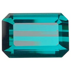 15.00 Carat Natural Loose Pretty Blue Tourmaline Emerald Cut Afghan Gemstone