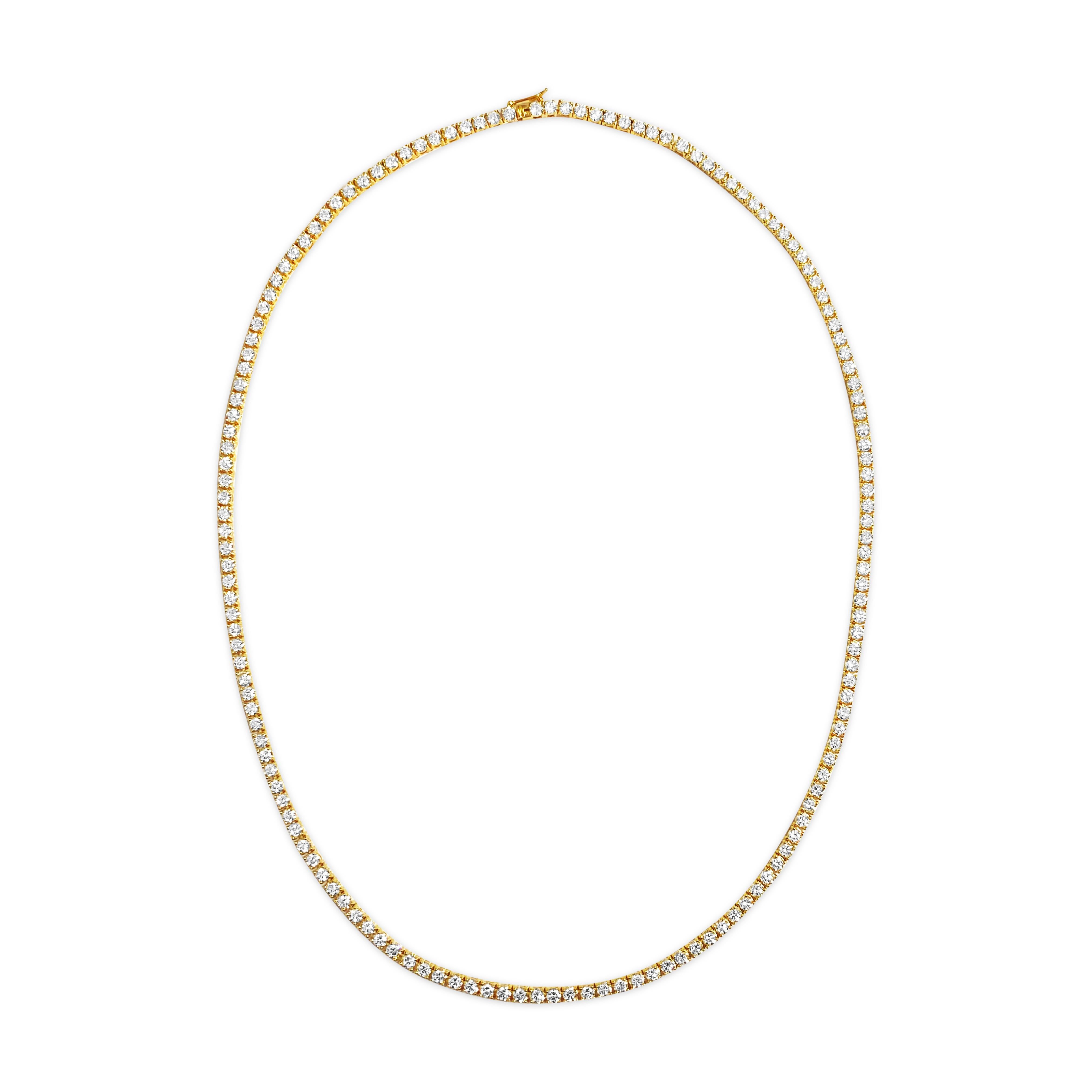 15,00 Quilates VVS Collar de Tenis de Diamantes en Oro de 14k en venta 2