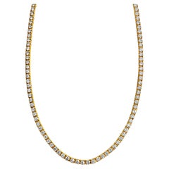 Used 15.00 Carat VVS Diamond Tennis Necklace in 14k Gold