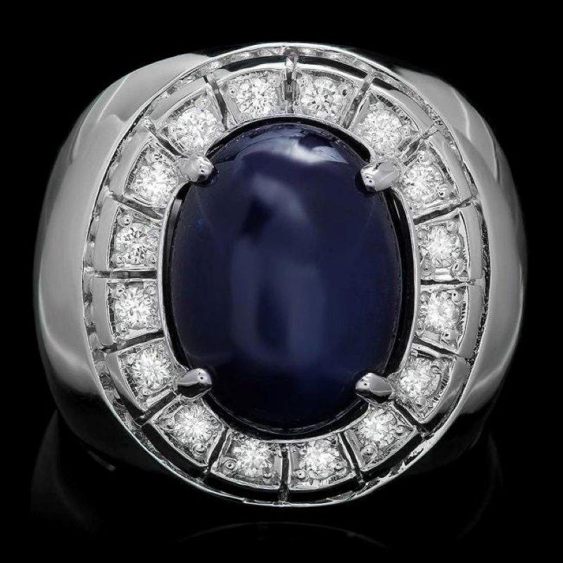 natural blue sapphire mens ring