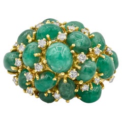 15.00 Total Carats Mixed Cut Emerald Fashion Ring in Yellow Gold