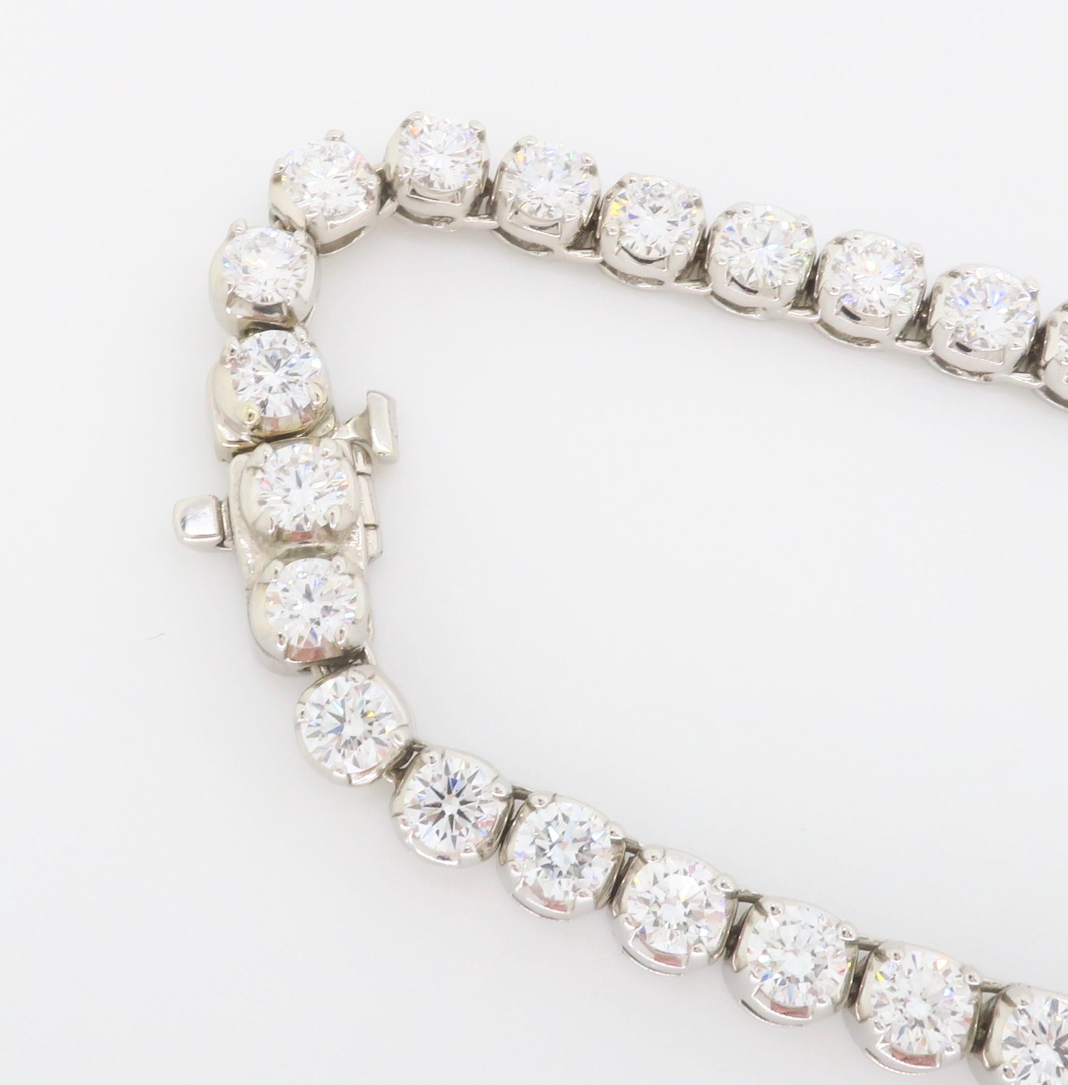 15.00CTW Diamond Tennis Necklace Made in 14k White Gold 2