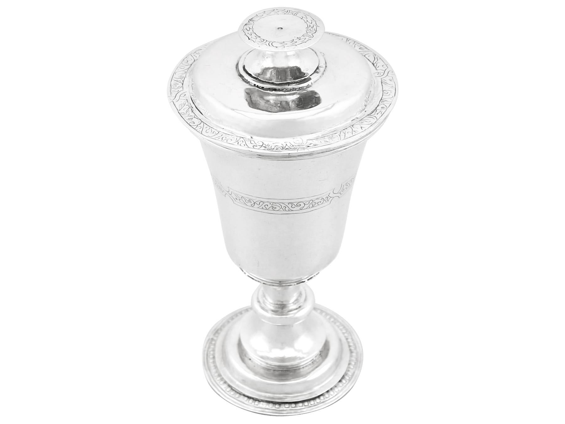 English 1500s Elizabethan Sterling Silver Communion Chalice and Paten For Sale
