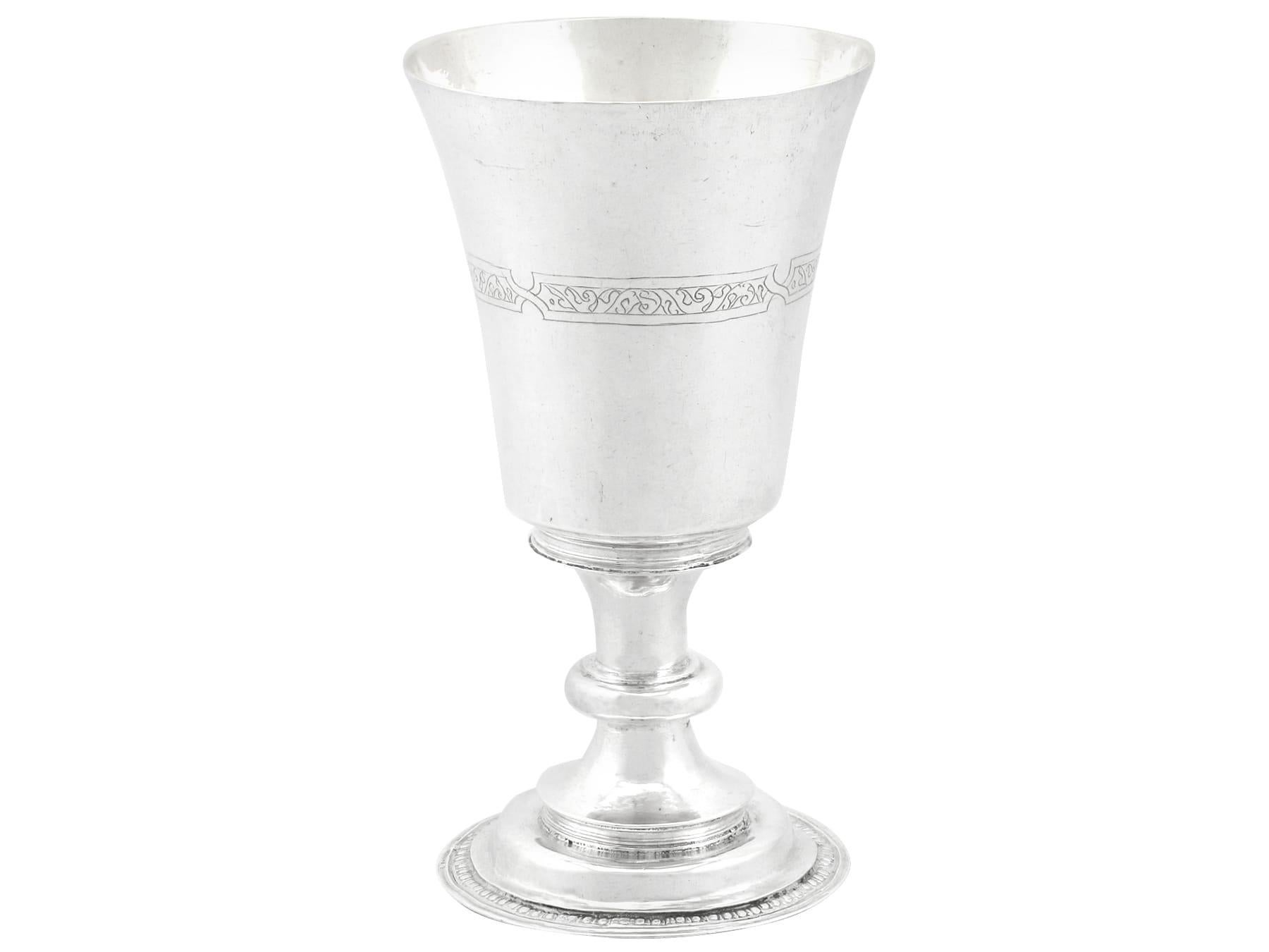 English 1500s Elizabethan Sterling Silver Communion Chalice and Paten For Sale