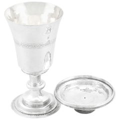 1500s Elizabethan Sterling Silver Communion Chalice and Paten