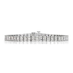 15.02ct Radiant Cut Diamond Tennis Bracelet in 18K White Gold