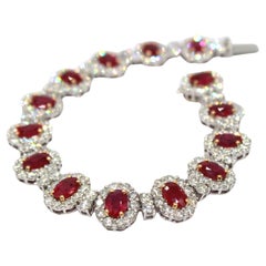 15.03 Carat Burma Ruby & Diamond Bracelet