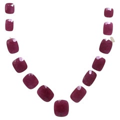 150.41 Carats Ruby Mozambique Cushion Faceted Cutstone Layout Heated Natural Gem