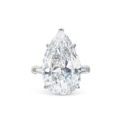 15.05 Carat Pear Statement Unparalleled Brilliance Heirloom Diamond Ring