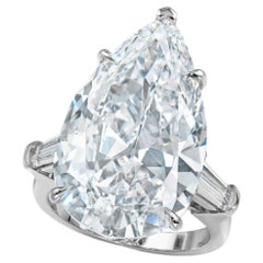 15.05 Carat Pear Statement Unparalleled Brilliance Heirloom Diamond Ring