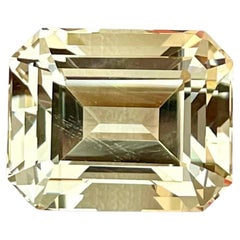 15.05 Carats Light Yellow Scapolite Stone Emerald Cut Pakistan Gemstone