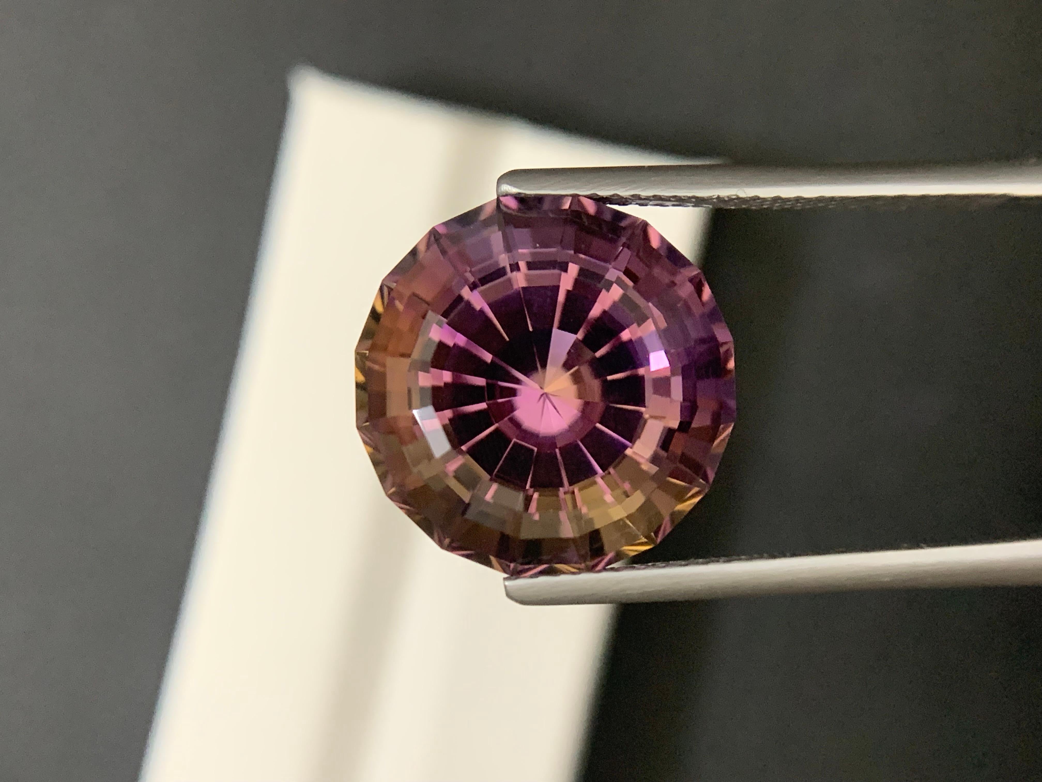 15,05 carati di ametrino naturale sciolto di forma rotonda in vendita 6