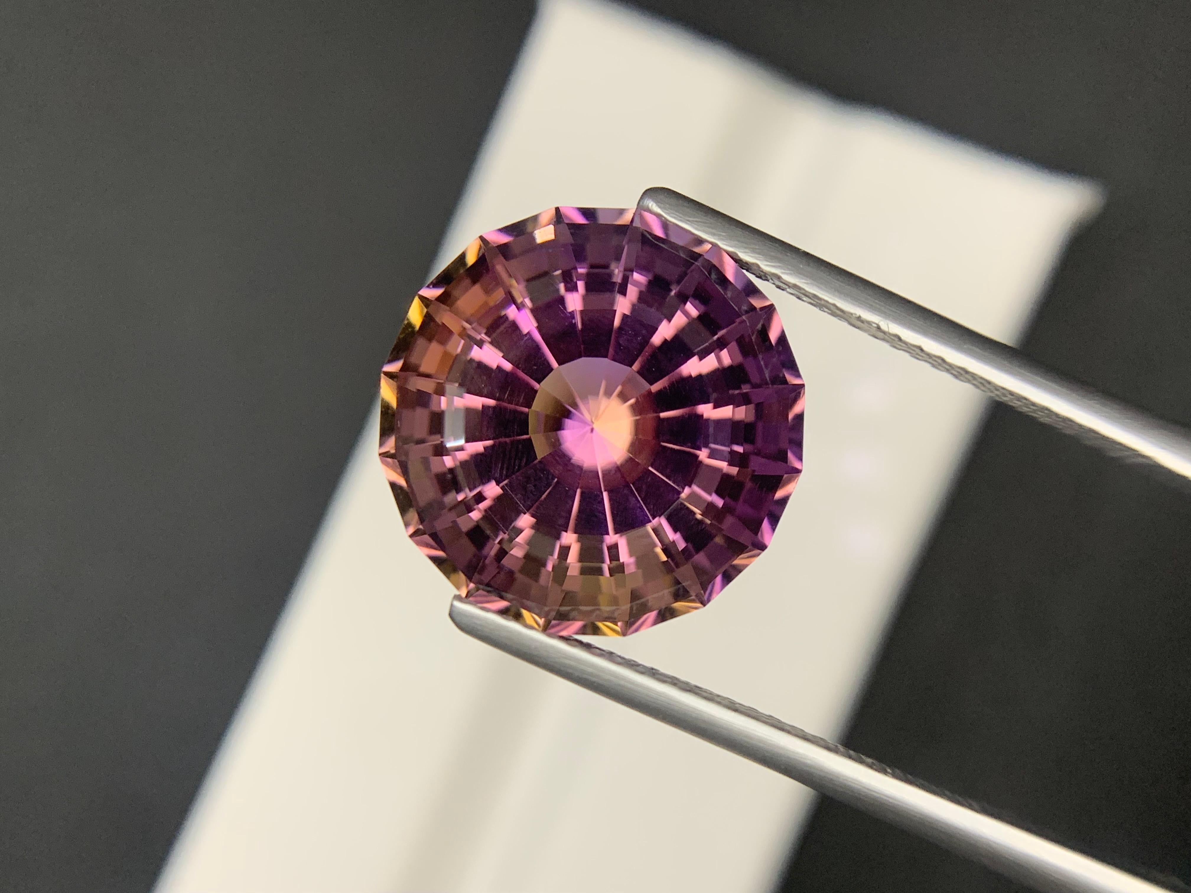 15,05 carati di ametrino naturale sciolto di forma rotonda in vendita 10