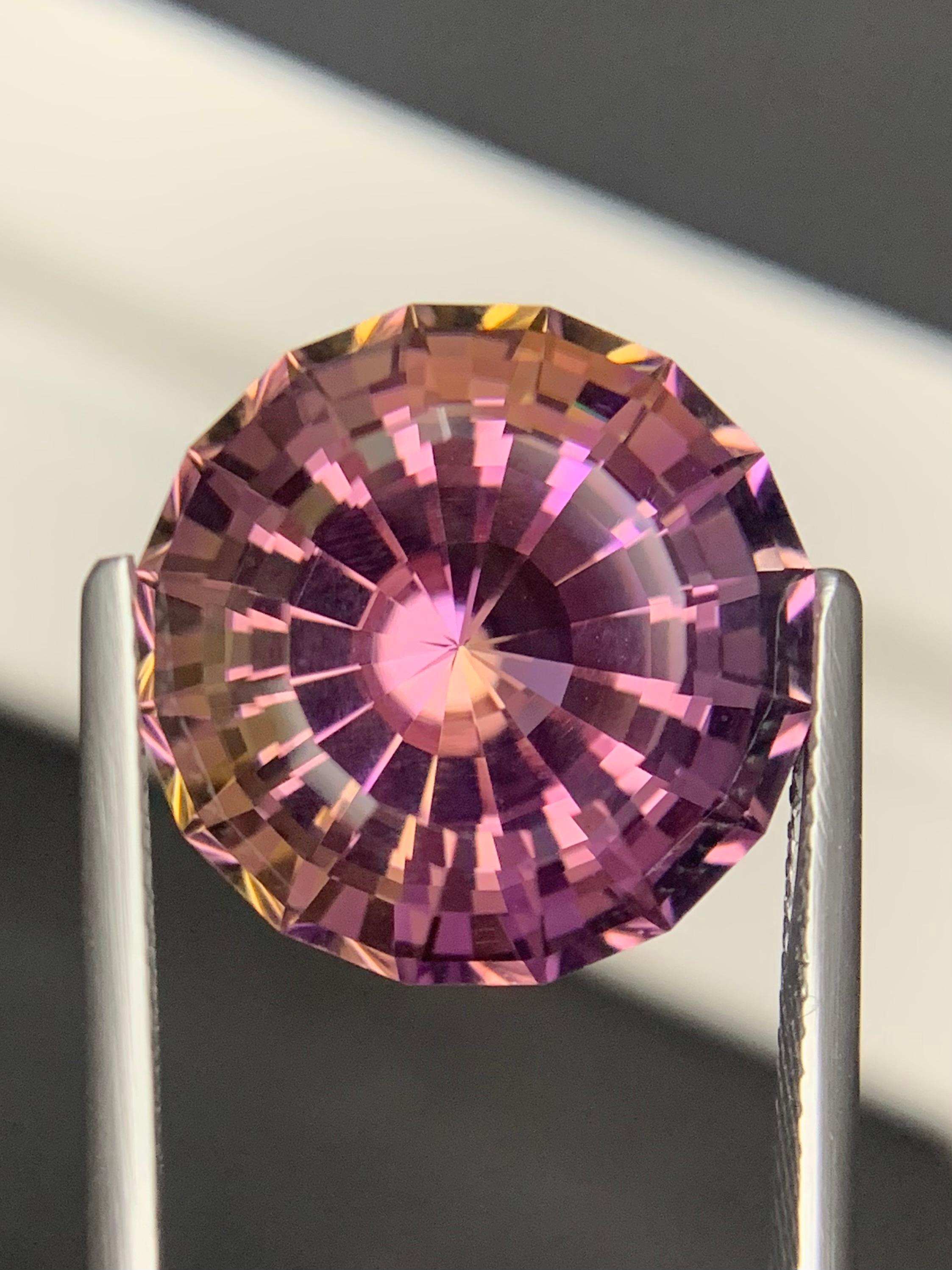 15,05 carati di ametrino naturale sciolto di forma rotonda in vendita 3