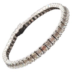 15.05 ct Emerald Cut Diamond Tennis Bracelet in Platinum