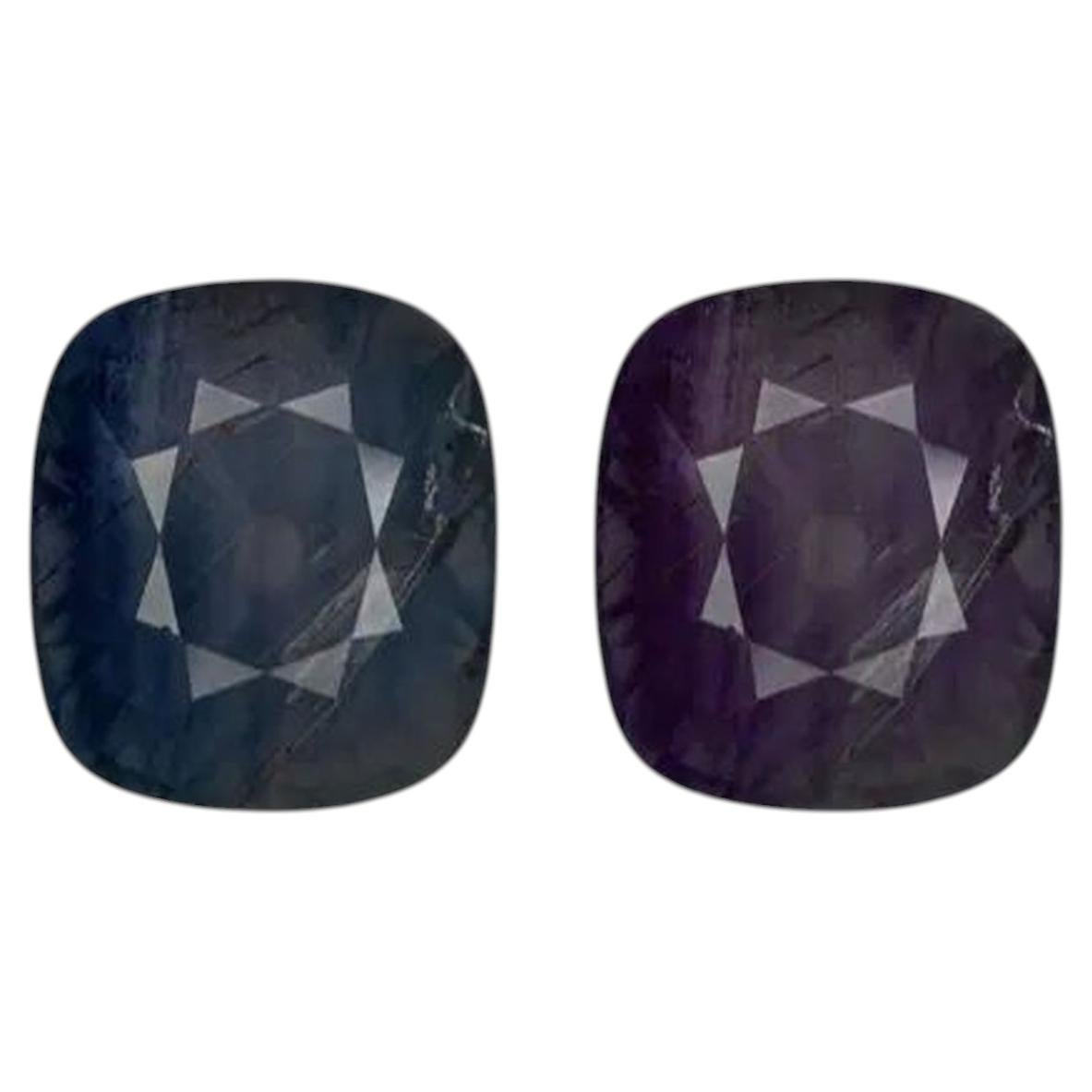 15.08 Carat Cushion Color Change Sapphire GIA NO HEAT Blue to Violet Gemstone For Sale