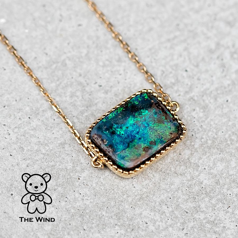 Australian Boulder Opal Bracelet in 18K Yellow Gold.


Free Domestic USPS First Class Shipping! Free Gift Bag or Box with every order!

Opal—the queen of gemstones, is one of the most beautiful gemstones in the world. Every piece of opal is unique
