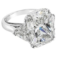 15.09 Carat Radiant Diamond Ring Brilliant White 18K Gold Grand Palais Radiance
